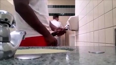 Str8 bbc play in public toilet