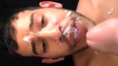 Arab Boy take the full load of daddys cum..