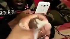 Very Huge Cock Black Explodes With Helping Hand