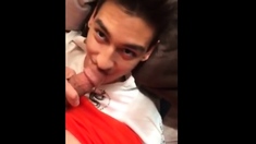 His first cock in his mouth