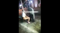 Homeless man getting head in down town Baltimore City