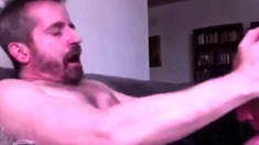Older sucker swallows the load from moaning gay