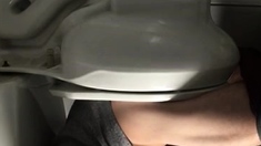 Spy for 10 Str8 guys jerking in public toilet