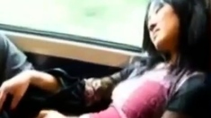 Asian Milf Rubs Her Clit On A Train.