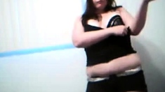 BBW girl dancing and striptease on webcam