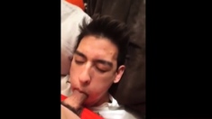 His First Cock In His Mouth