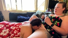 Big butt bbw stuffs toy in big boob bbw ass