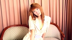 Small Thai ladyboy played with her dick