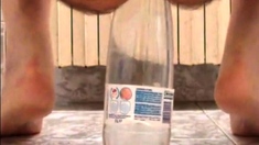 extreme ass insertion with 2 plastic bottles