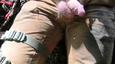 Cut cock and hairy balls. Pissing