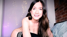 Webcam teen plays solo