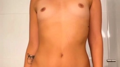 Amateur shower and masturbation