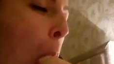 Independent Teen brunette girl toying pussy outdoor