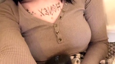 Chubby Brunette Big Boobs Dildo Masturbation