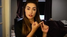 Cute curly brunette solo webcam masturbation
