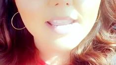 Cute amateur brunette naughty in solo jerking show on camera