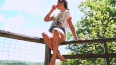 Busty amateur teen outdoor hardcore facial action