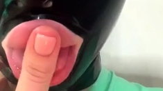 two women fetish latex asslicking and anal mff