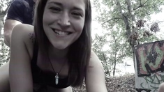 Beautiful teen Mina outdoor Fuck