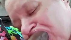 Brunette Slut Gives Blowjob To Big Cock Outdoors