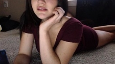 Naughty Japanese babe Ayaka Tomoda masturbates