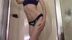 Close up teen foot worship