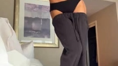 Close up cock jerking solo