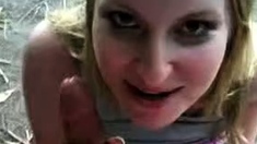 Czech amateur blowjob and fucking POV in public