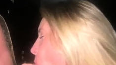 Glory Hole Blowjob Busty Amateur Blonde Fucking In Stall