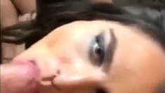 Great amateur video of Brunette POV oral sex