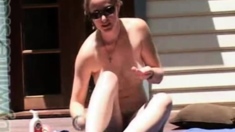 Close Up View Of A Dude Jerking Off