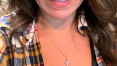 Busty brunette solo masturbation