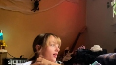 Big boobs milf masturbates with her dildo