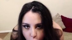 Cute Face Bitch With Monster Tits Sucking On Dick