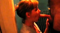 Miss Isakina porch blowjob. Cum in mouth