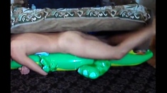 Big inflatable alligator humping cum